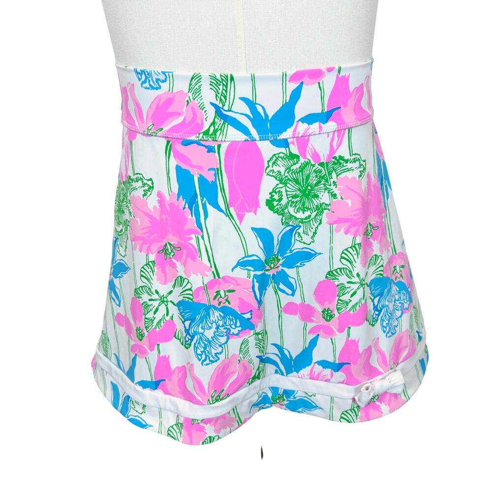 Lilly Pulitzer Luxletic Marilla High Rise Skort Resort White Viney Liney L UPF50